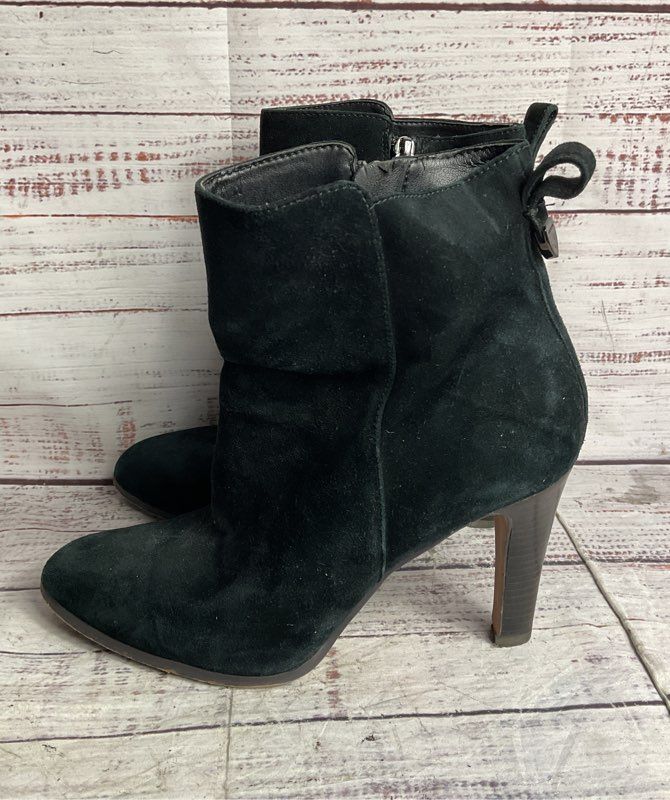 Coach Jemma Suede Ankle Heel Booties Black 8.5
