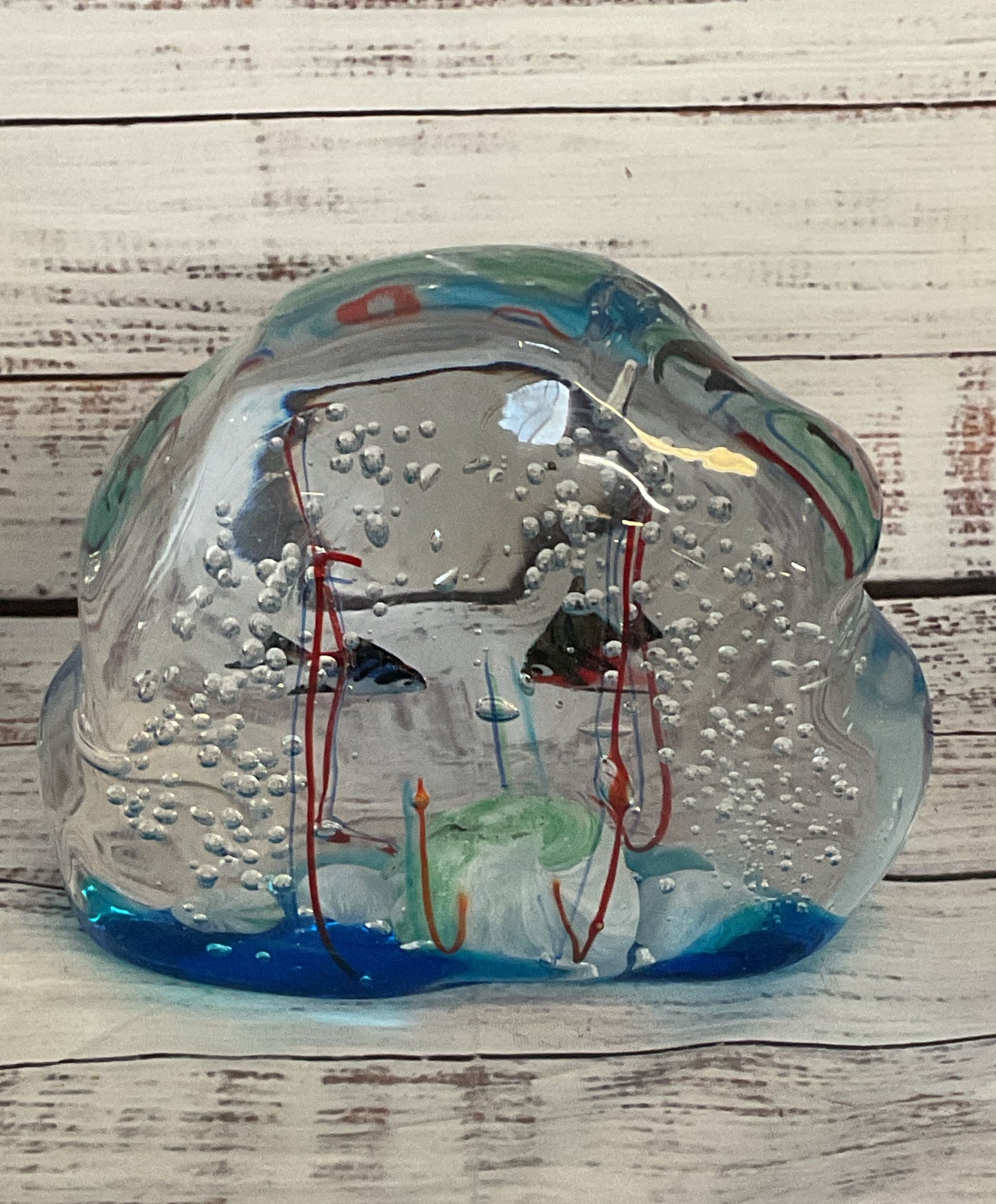 Elio Raffaelli Hand Blown Fish Aquarium Art Glass Paperweight
