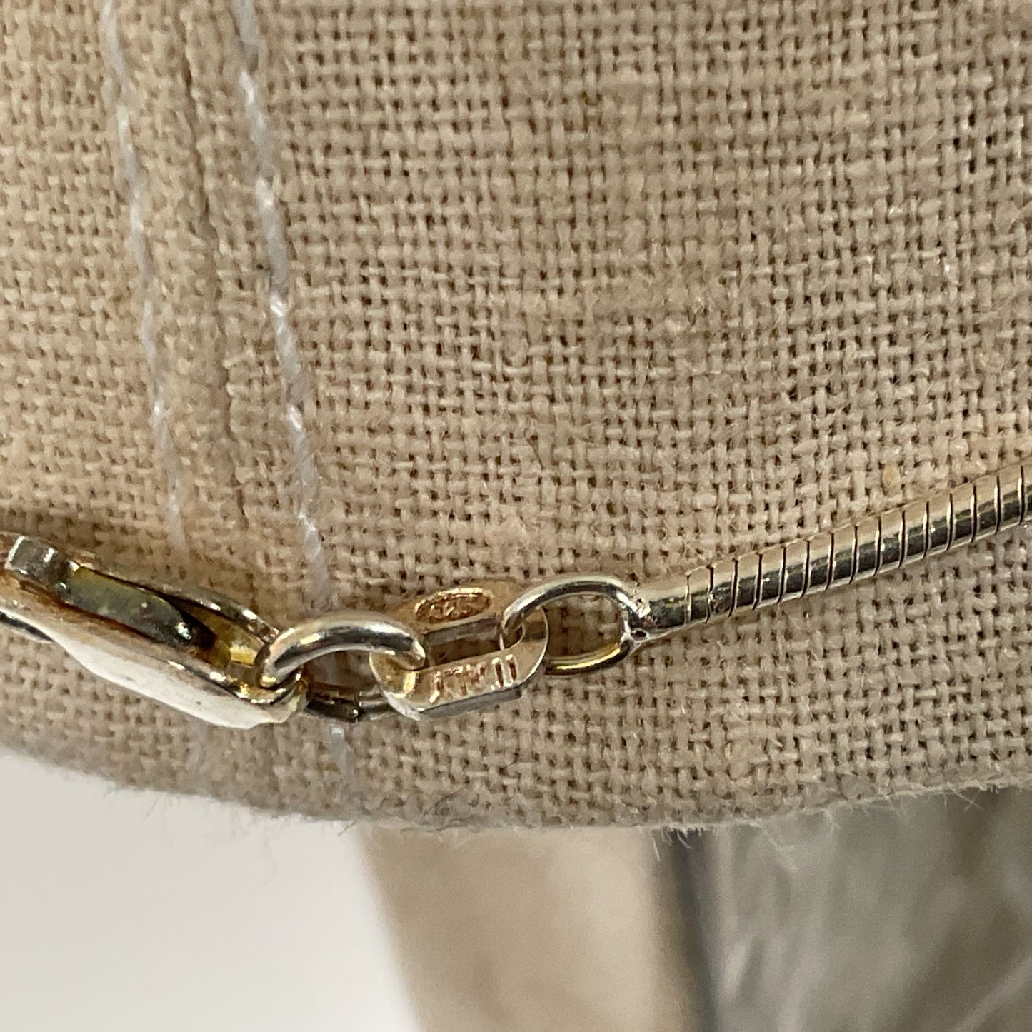 Italy Sterling Silver Vermeil & Pearl Pendant 15.5" Snake Chain Necklace- 10.51g