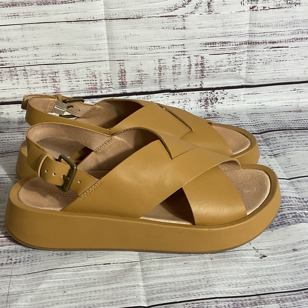 NWOB MADEWELL Women's Criss Cross Slingback Sandals- SZ 8