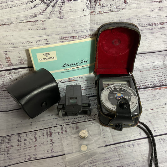 GOSSEN Luna Pro Light Meter with Lunasix 3 Tele Viewfinder Attachment w/Manual