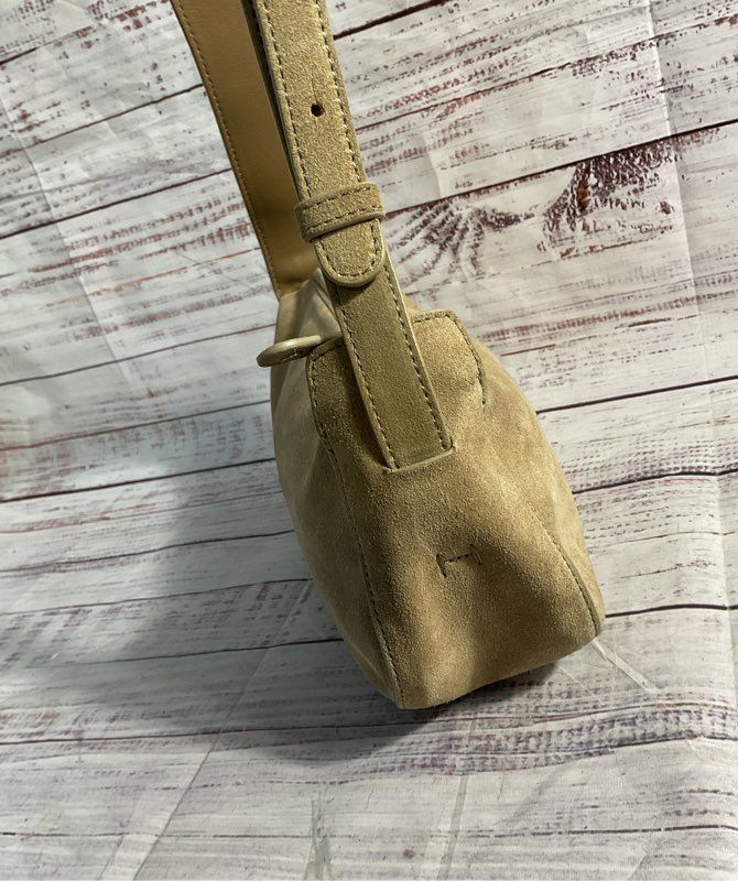 Women's Flattered Leather Suede Beige Shoulder Bag