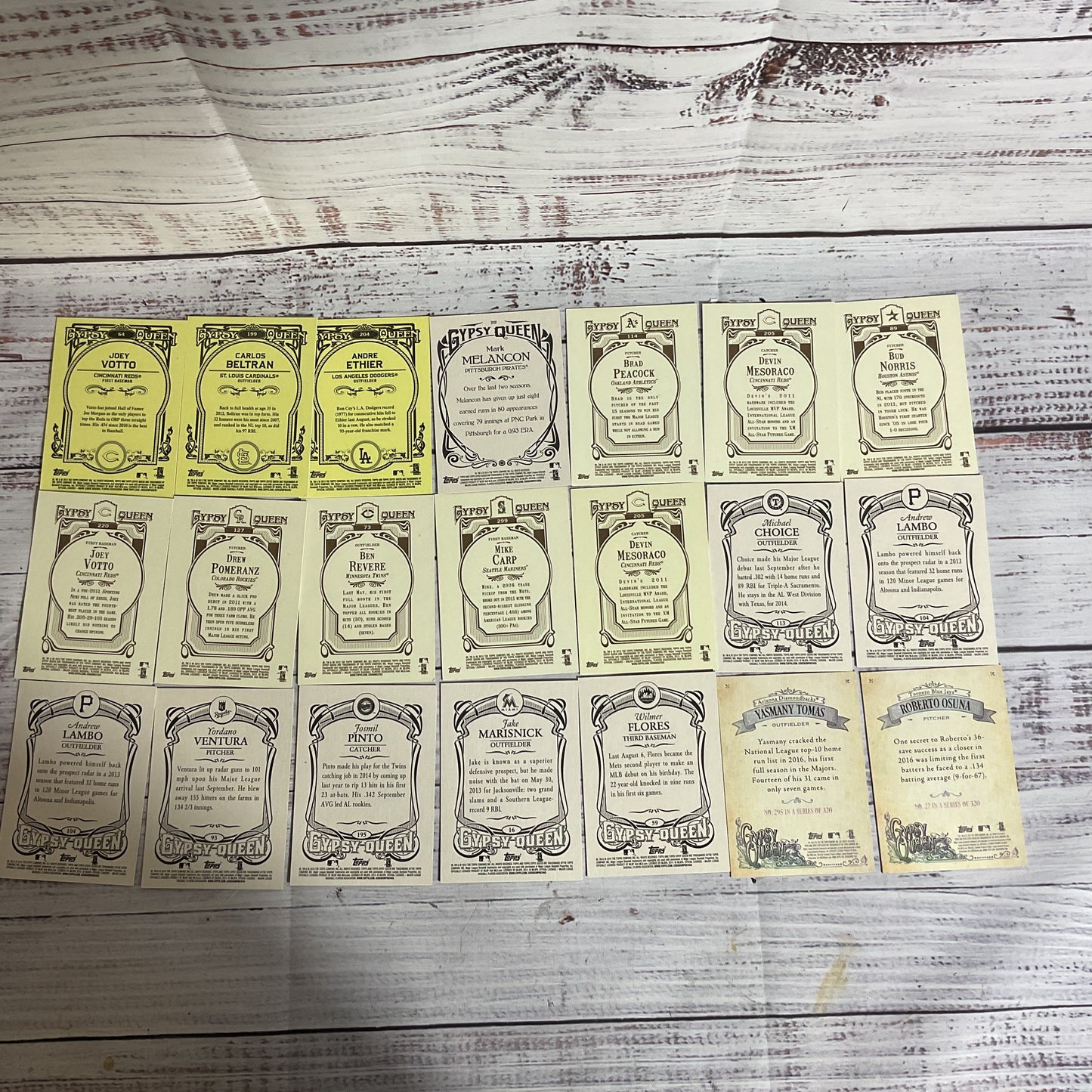 Set of 21 TOPPS Gypsy Queen Baseball Cards