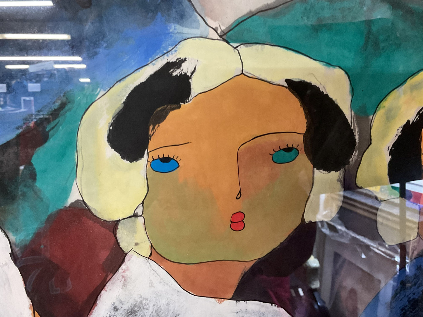 VTG. Signed XIAO JIAHONG Two Women In Kimono's Gouache/Watercolor Painting