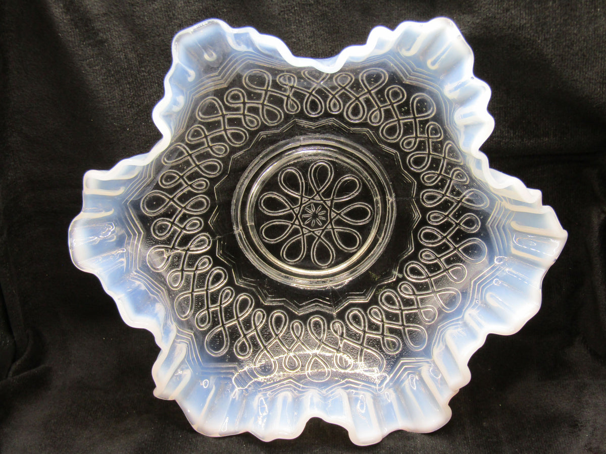 Vintage Jefferson Glass Co. Many Loops Opalescent Glass Bowl