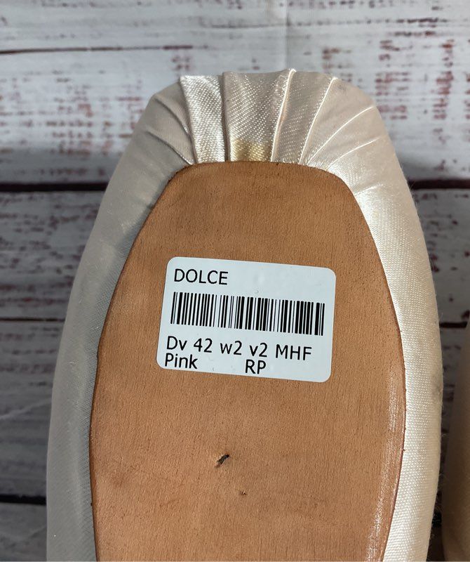 Russian Pointe Brava Pointe Shoe Pink Satin Ballet Size 42 w2 v2 MHF Dolce
