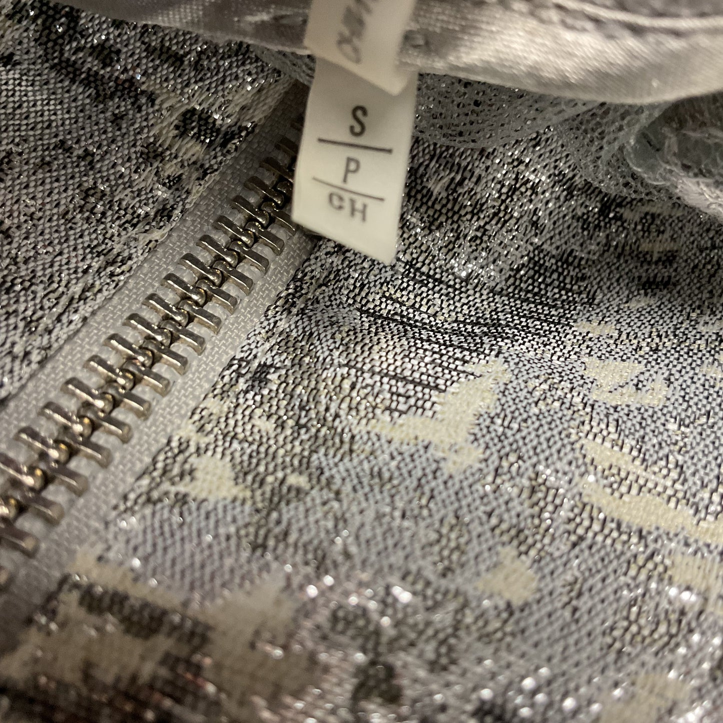 Tahari Silver Tone Mesh Flower Frill Jacket - Size S