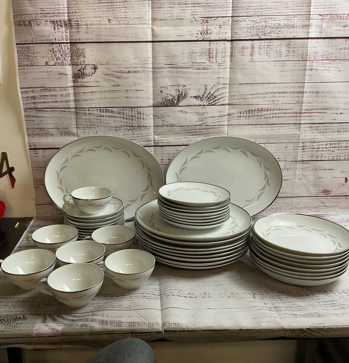 VTG. NASCO Japan Paris Night Fine China Dinner Set for 8 Plus 2 Platters