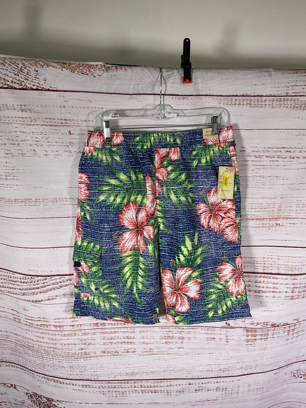 NWT Caribbean Roundtree & Yorke Men's Swimwear Tropical Pattern Swim Trunks M