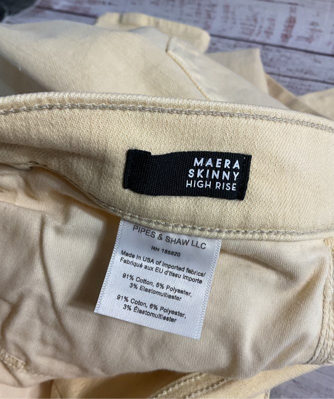 Veronica Beard Maera High-Rise Skinny Jeans Mustard Yellow Size 31