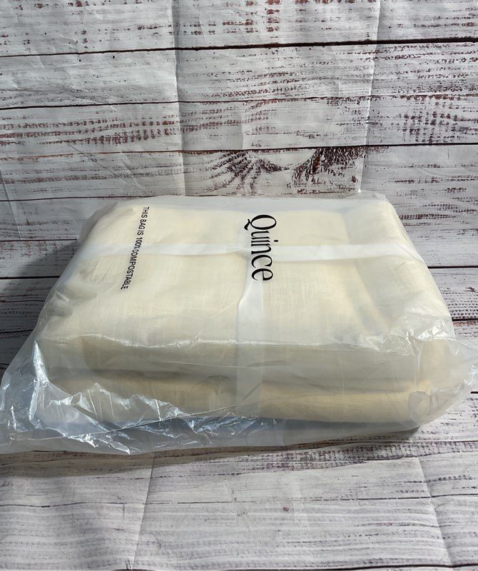 New Sealed Quince European Linen 2 Sheet Set Light Beige 48"x 84"