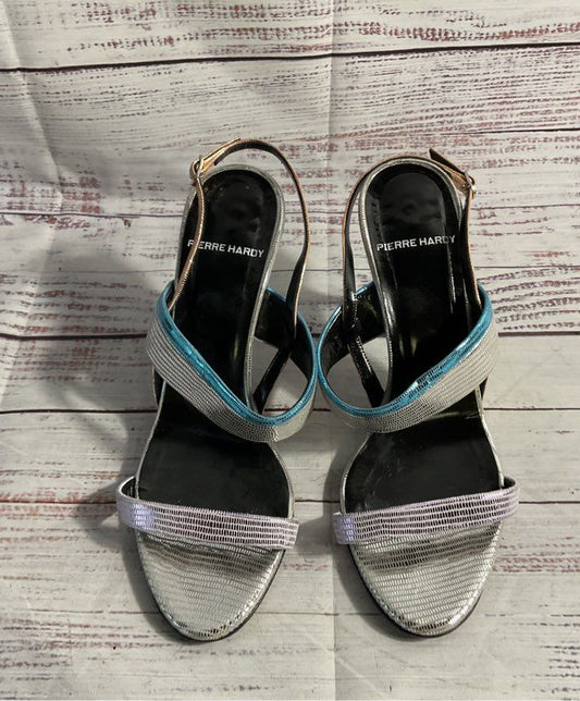 Pierre Hardy Women's Silver Scale Multicolor Slingback Heels Size 36.5 EU 6.5 US