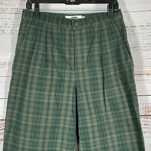 VTG. SMYTHE Unisex Men or Women Green Plaid Pants- SZ 32" Waist x 27" Inseam