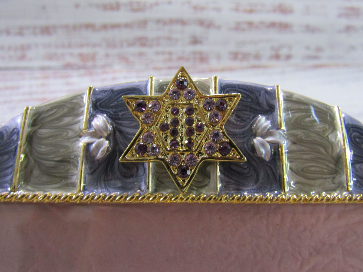 Shalom House Enamel Star of David Photo Frame 5 7/8" x 3 7/8"
