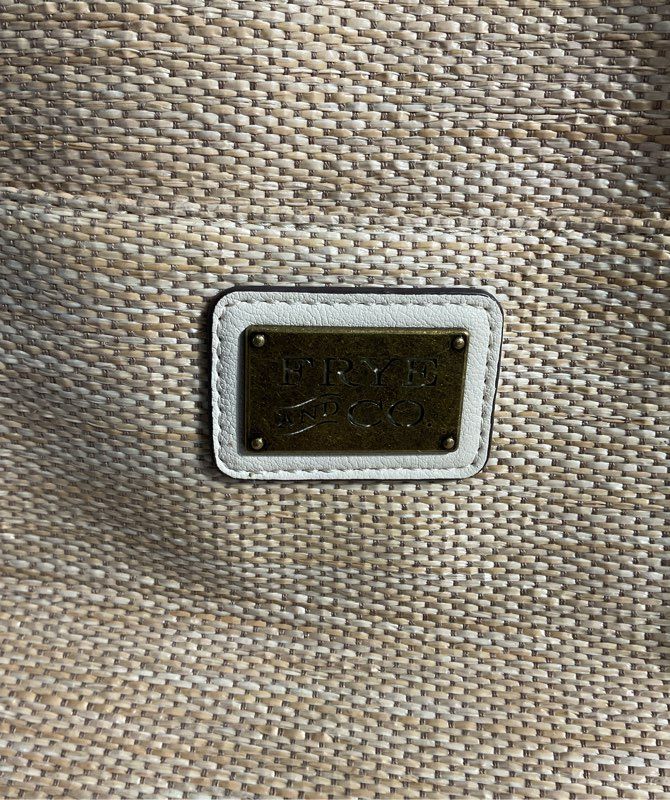 Frye & Co Beige Woven Satchel Shoulder Bag Women's