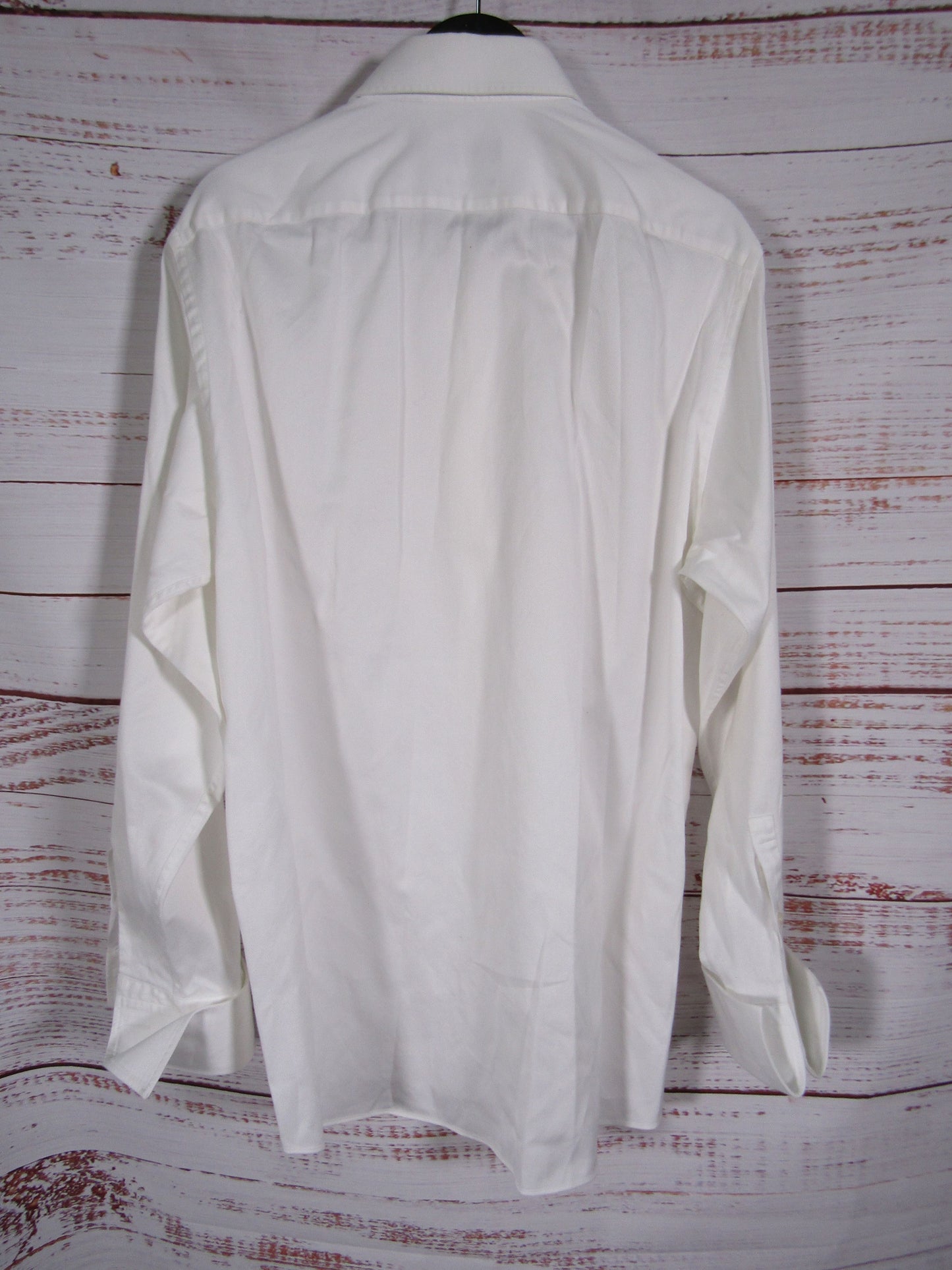 Hugo Boss Lawrence Men's White Long Sleeve French Cuff Shirt Size 16.5