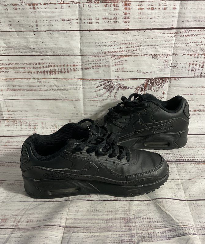 Size 5.5 Youth - Nike Air Max 90 Low Triple Black - CD6864-001 Sneakers