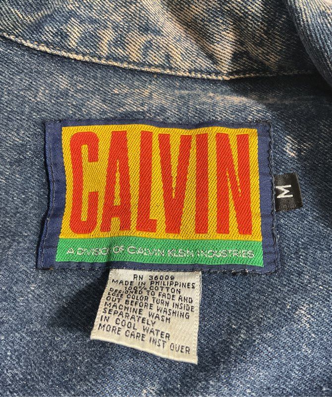 Vintage Calvin Klein Unisex Washed Denim Trucker Jacket Size M