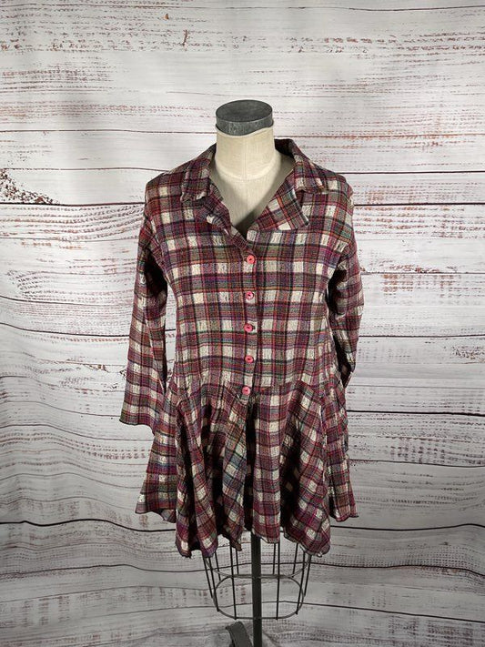 Giselle Shepatin Multicolor Plaid Long Sleeve Button Shirt - Size M