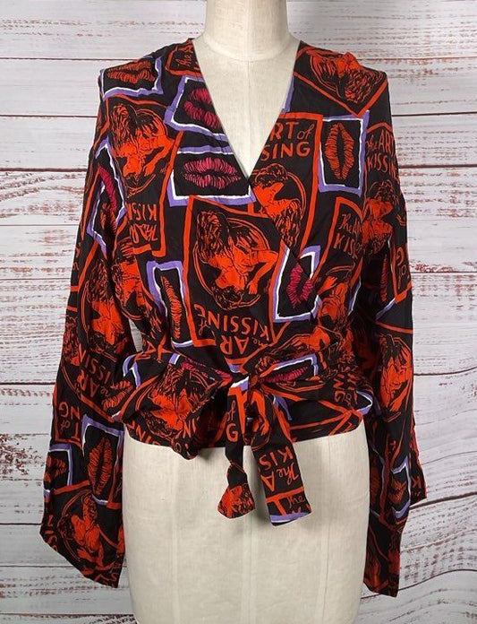 The Kooples The Art of Kissing Wrap Around Top Multicolor 2