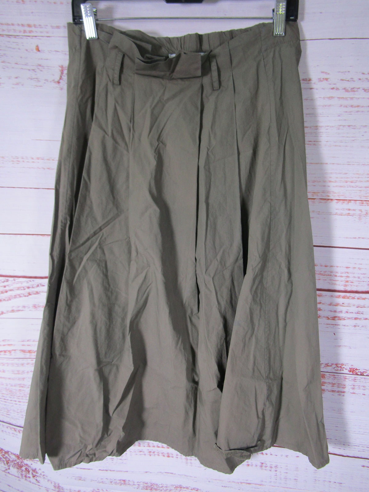 Caractère Women's Green Cotton A-Line Midi Skirt Size 2