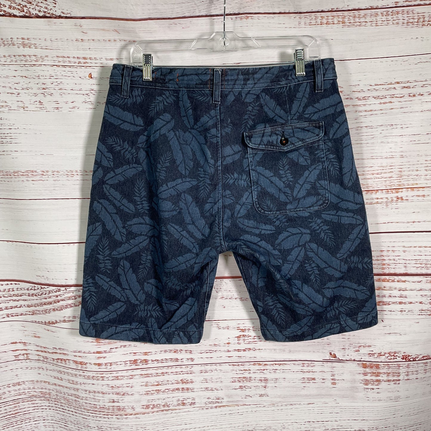 Hiroshi Kato The Clip Leaf Pattern Stretch Denim Shorts - Size 33