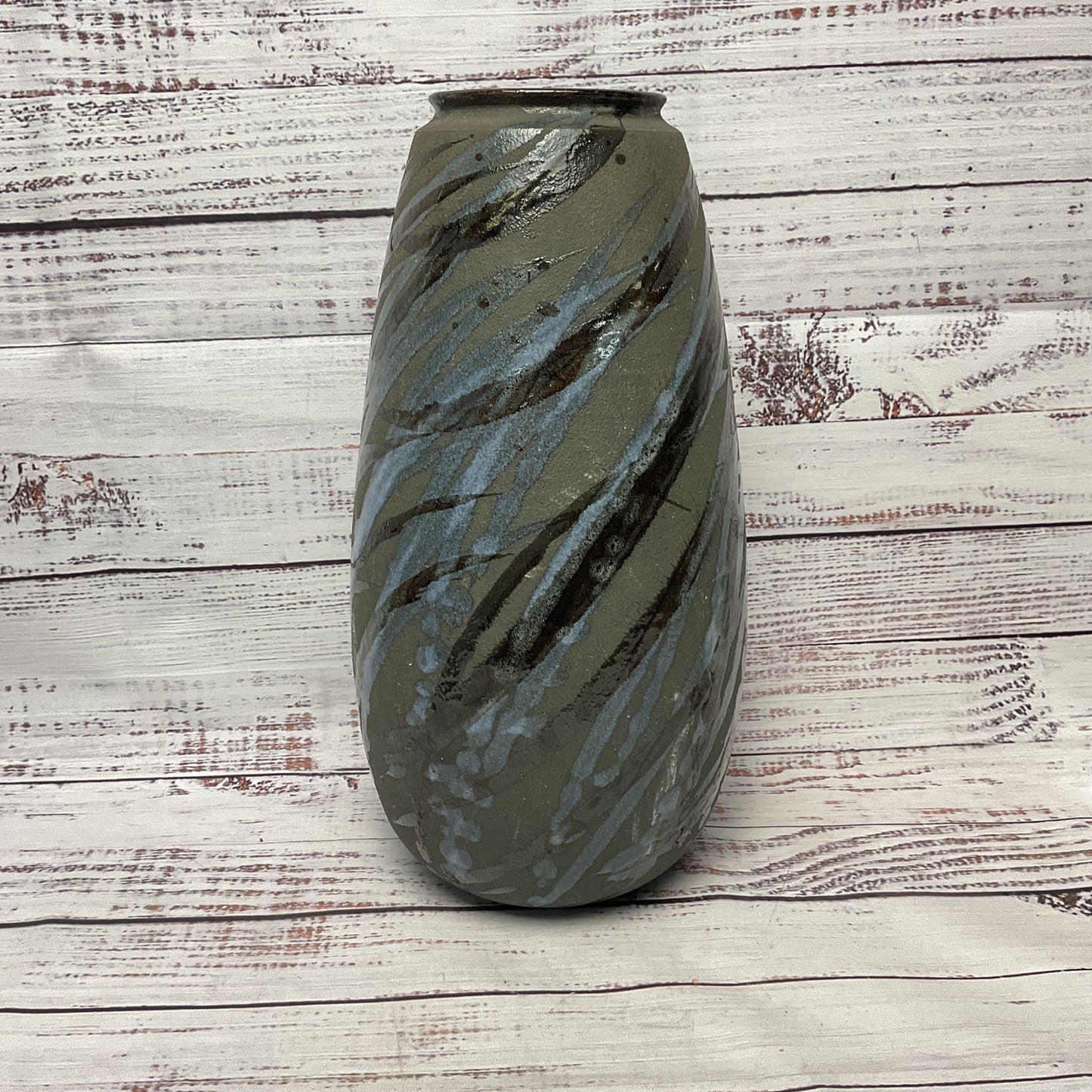 Nichibei Studio Potters Costantini Signed Striped Glaze 12" Vase