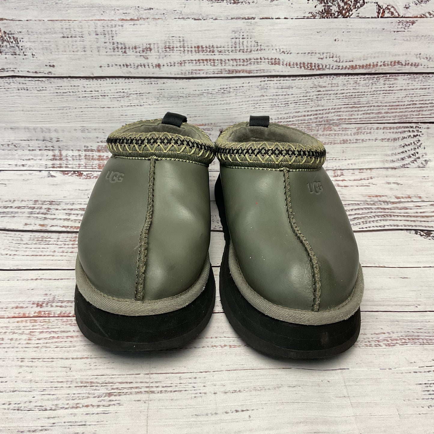 Ugg Tazz Green Seaweed Platform Slipper Women Size 6