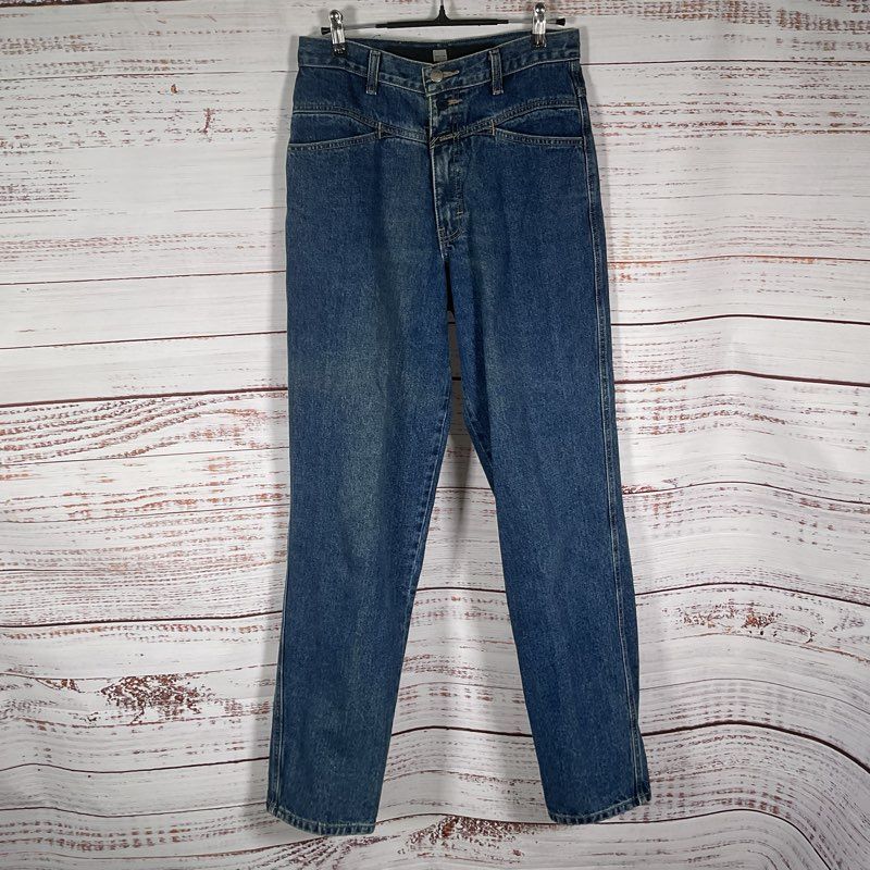 VTG. Marithe Francois Girbaud Blue Denim French Designer Jeans - Size 8 Long