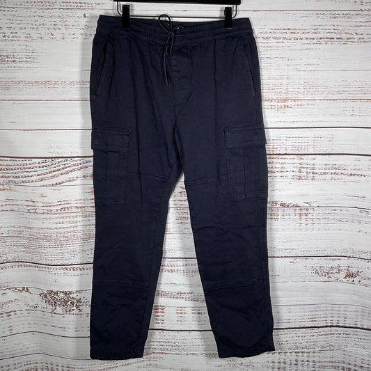 NWT JOE'S Men's Navy Blue Drawstring Cargo Pants- SZ XL