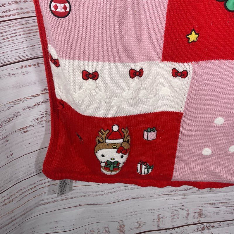 Pottery Barn Kids Hello Kitty Heirloom Christmas 50" Knit Sherpa Throw Blanket