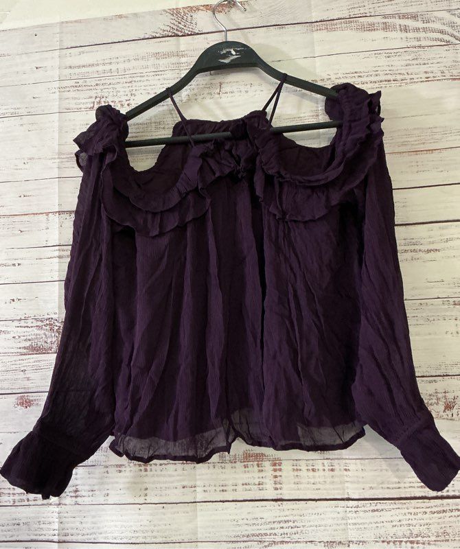 Women's Anthropologie Purple Cold Shoulder Top Size XXS