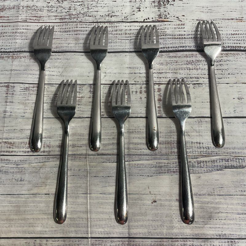 Set Of 7 Gibson Stainless Steel Minimalist Forks