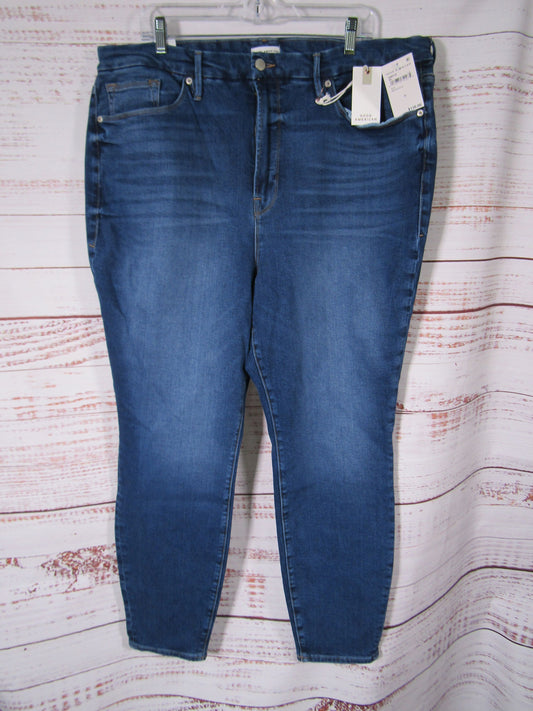 Good American Good Waist Women's Blue High Rise Skinny Jeans Size 22
