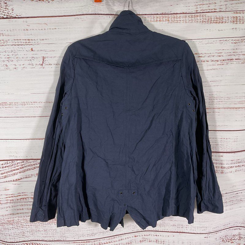 Mantu Navy Double Breasted Utility Jacket Made in Italy (Size in Description)