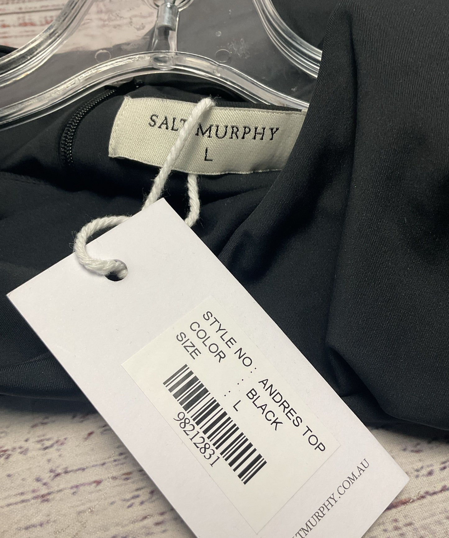 Salt Murphy Andre Black Long Sleeve Shoulder Padded Top - Men Size L New W/ Tag
