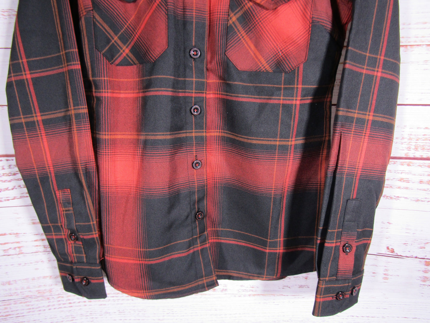 Dixxon Bush Sixteen Stone Women's Red Plaid Flannel Shirt Size S