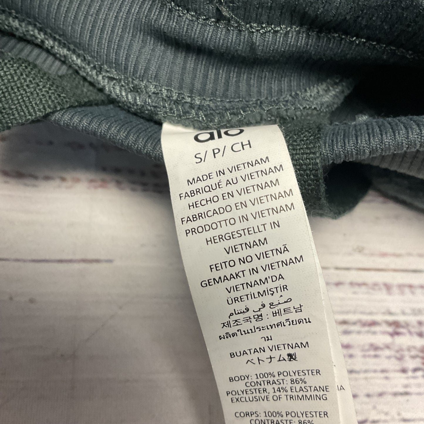Alo Yoga Polar Fleece Wintry Charcoal Green Pants - Size S