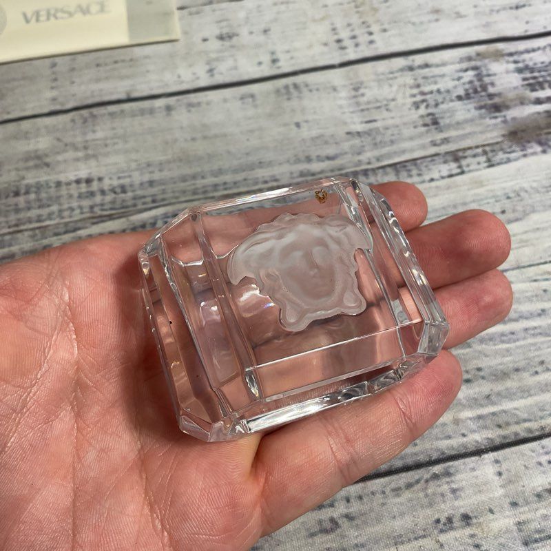 Rosenthal Versace Lumiere Medusa Head Crystal Napkin Ring in Original Box