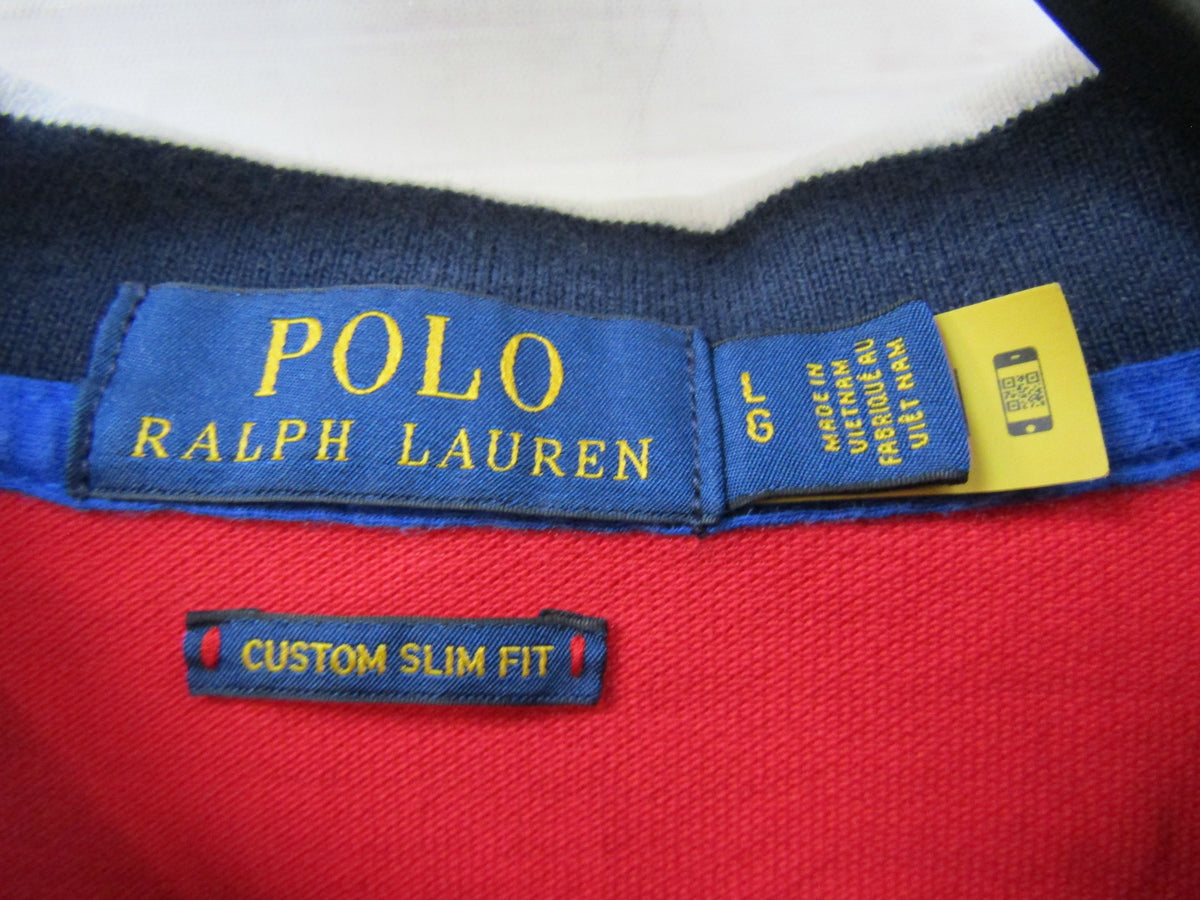 Polo Ralph Lauren Men's Red Cotton Short Sleeve Slim Fit Polo Shirt Size L