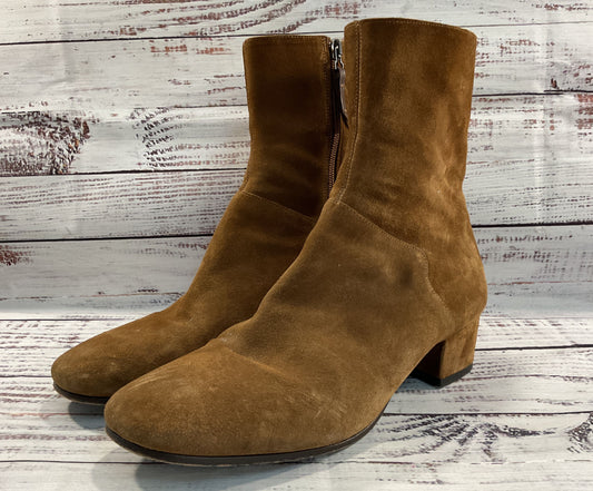 Carritz Women's Brown Suede Ankle Zip Boots Size 10