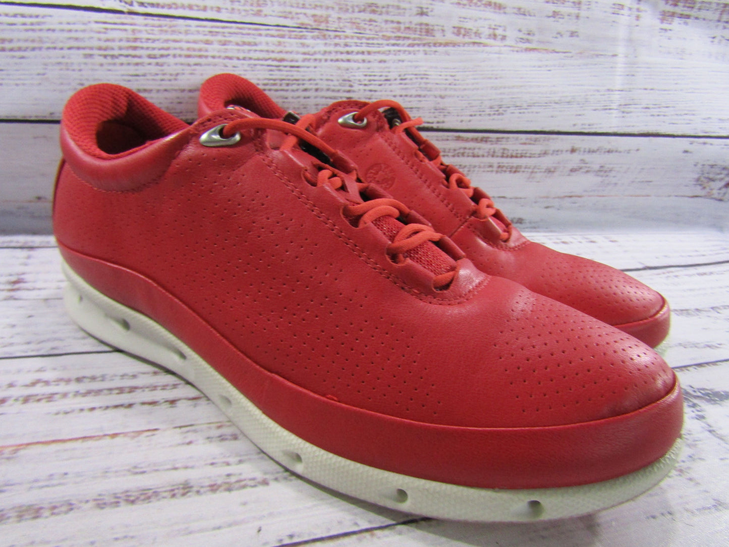 Ecco Cool Pro Women's Red Leather Gore-Tex Waterproof Golf Shoes Size 6