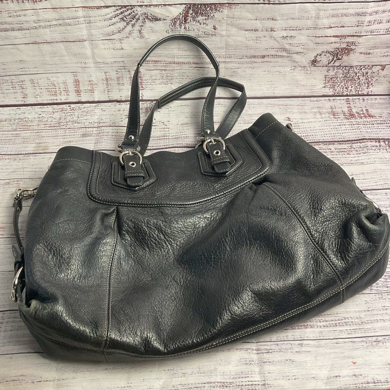 Coach 14574 Madison Carryall Black Leather Y2K Satchel Purse