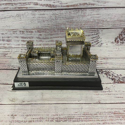 Beit Hamikdash Israel Jewish Temple Silver Plated Gold Accent 7"x4.3"