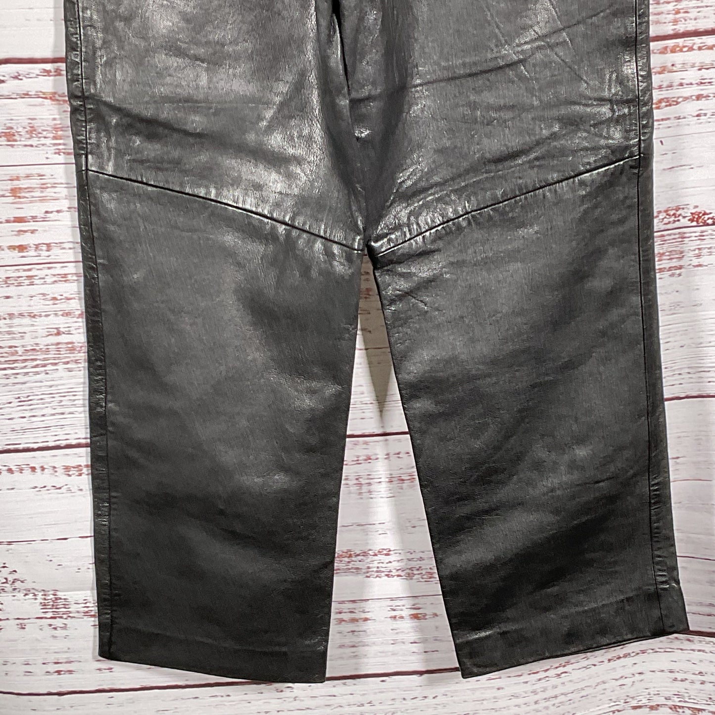 AMANDA SMITH Women's Black Leather Pants- SZ 8 Petite