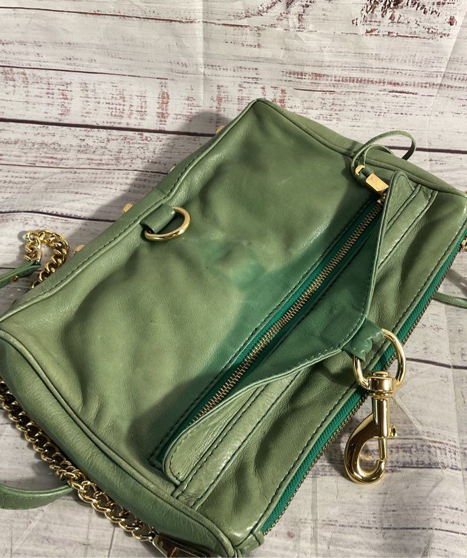 Rebecca Minkoff Women's Green Leather Mac Clutch Shoulder Bag