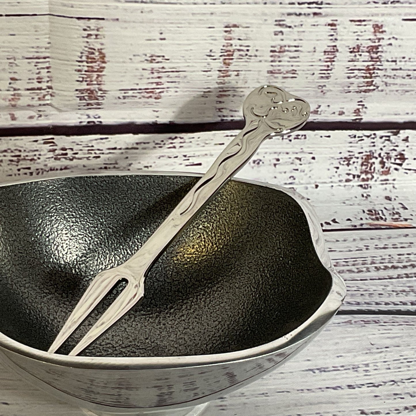 CARROL BOYES Stainless 4.5" Condiment Bowl & 5.5" Pickle/Olive Fork