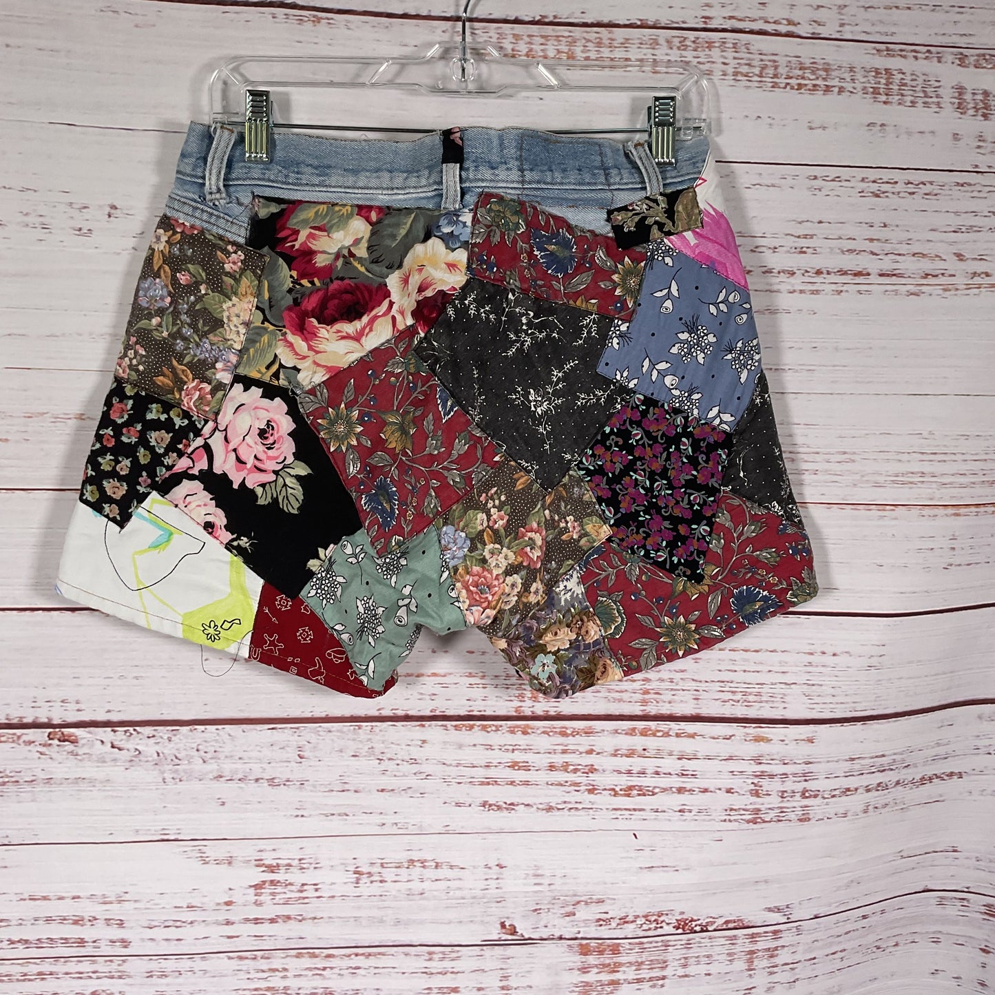 Levis Get Into Trouble Troubl3 Denim Patchwork Shorts - Size M