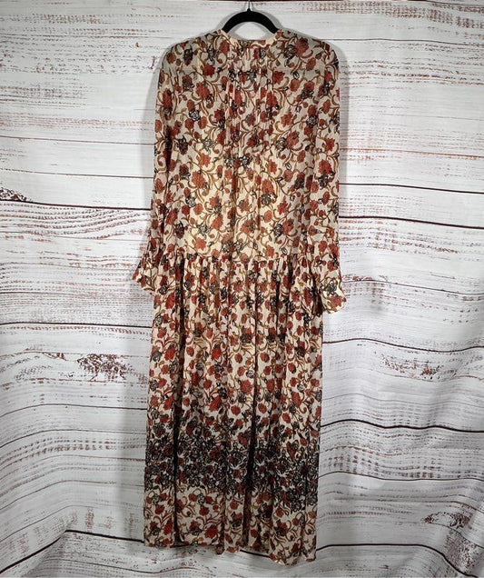 Women's Free People Fall Tones Maxi Dress with built in slip Size S