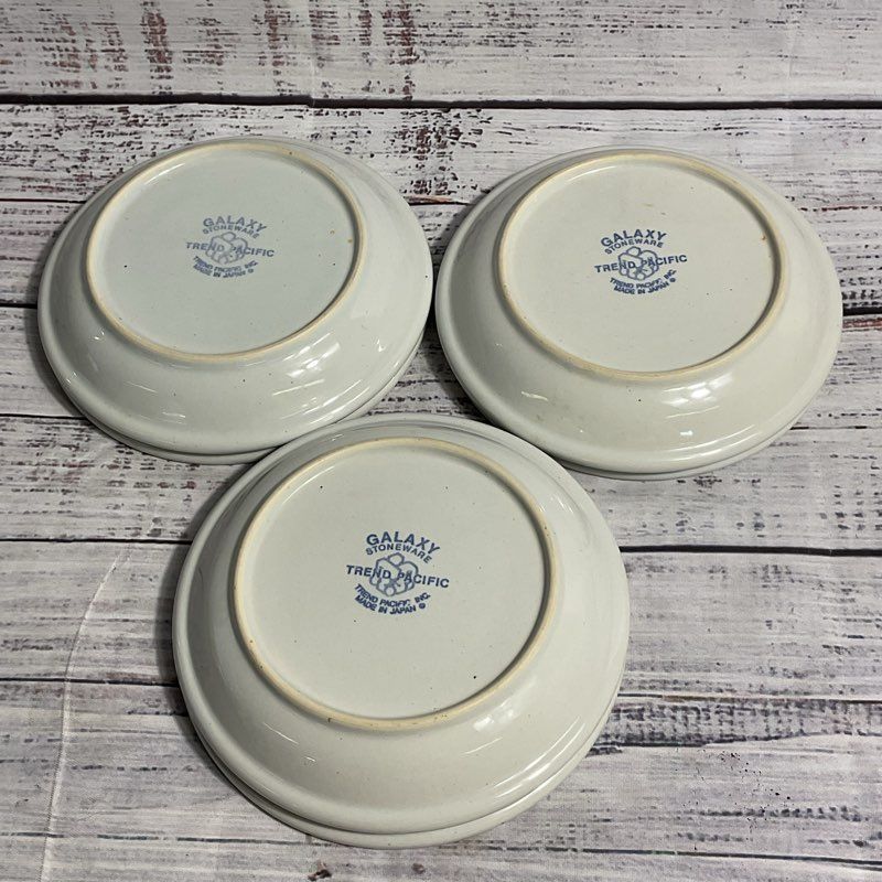 9 pc. Galaxy Stoneware Trend Pacific Milkstone White/Brown Spots Mug, Saucer Set